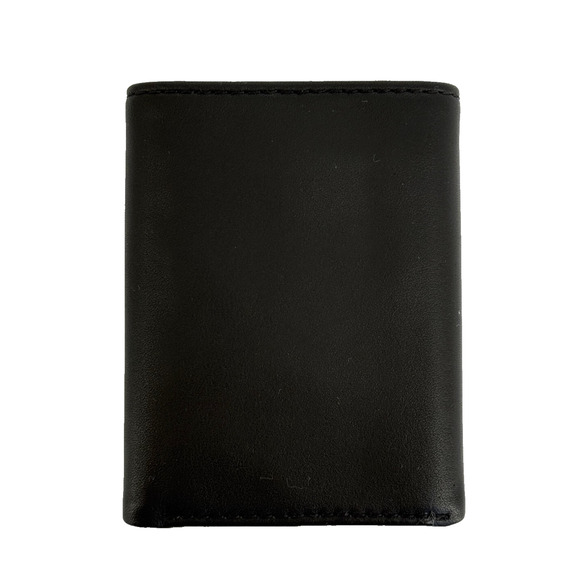 House of Jack Mens Wallet Eastwood Double Bill Black Leather Card Slots Trifold - Picture 2 of 7